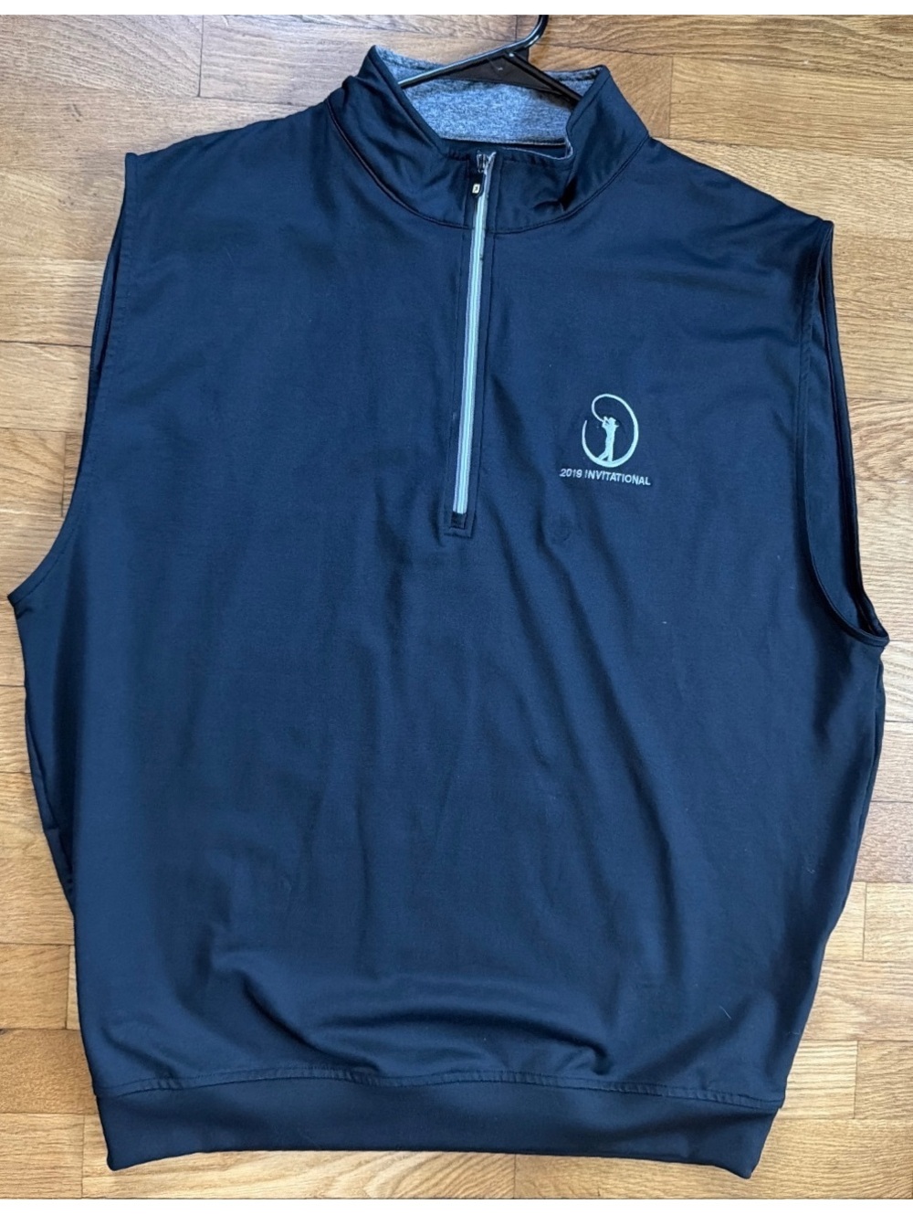 Large - Men - FootJoy Black Sleeveless Golf Pullover